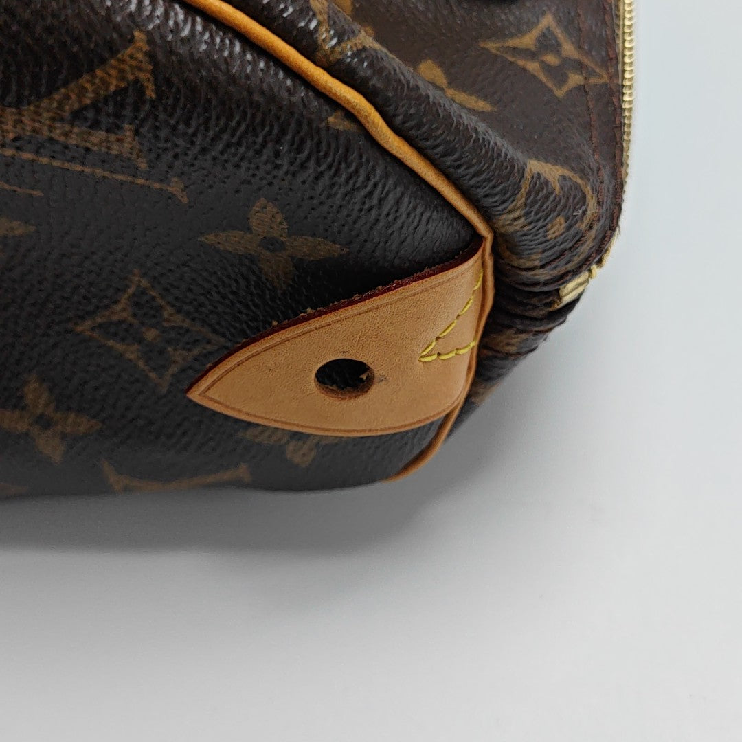 SPEEDY 25 Monogram Coated Canvas Brown