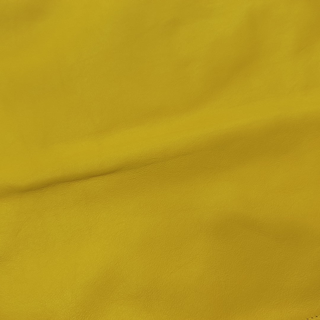 Calfskin Top Handle Bag Medium Yellow