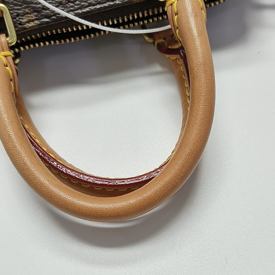 SPEEDY Nano Monogram Coated Canvas Brown