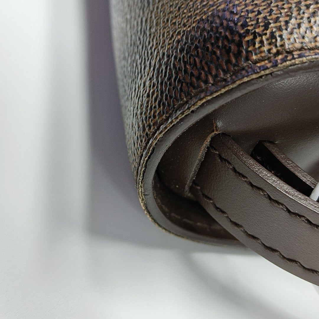 SAINT LOUIS Damier Ebene Coated Canvas Brown