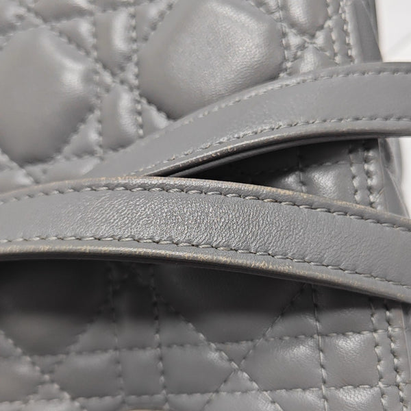 Lady Dior Medium Cannage Lambskin Gray