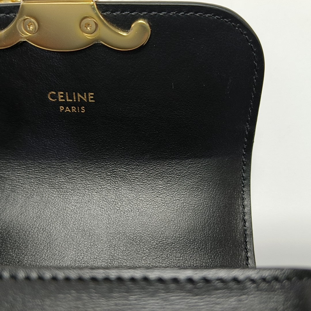 Authenticated pre-owned  TRIOMPHE Mini Calfskin Black - Shoulder Bag at Looply