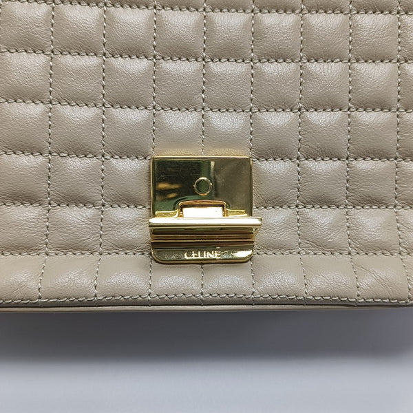 Authenticated pre-owned  C Medium Quilted Calfskin Beige - Shoulder Bag at Looply