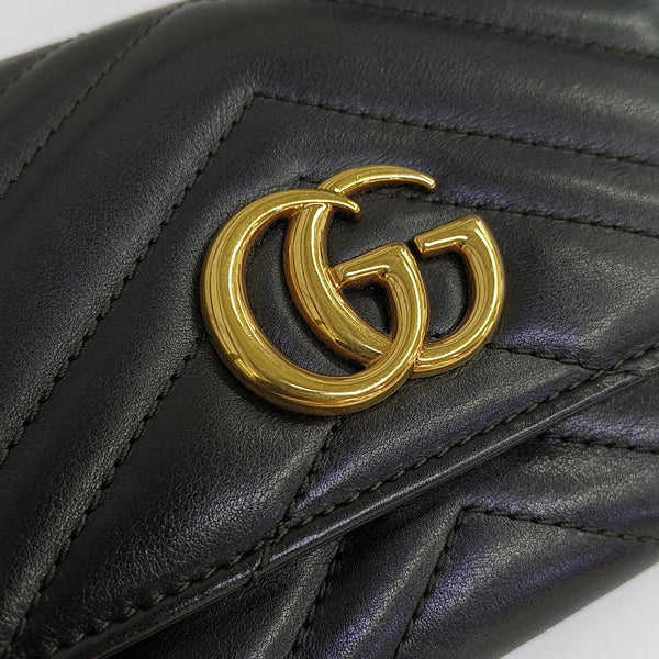 GG Marmont Super Mini Quilted Calfskin Black Wallet