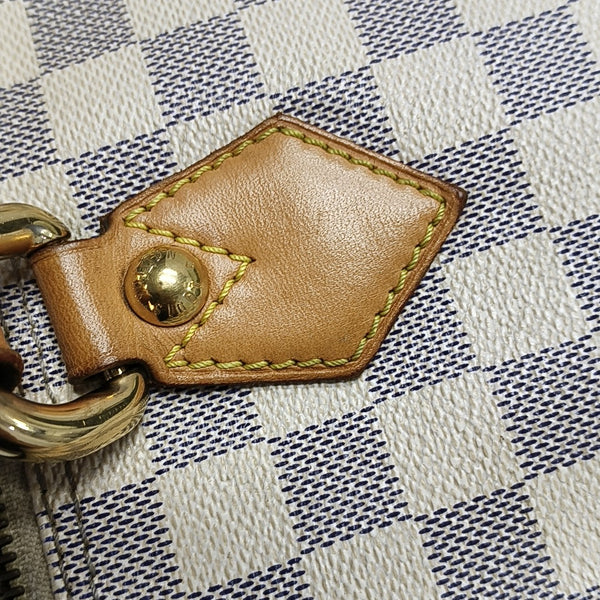 SALEYA PM Damier Azur Coated Canvas White