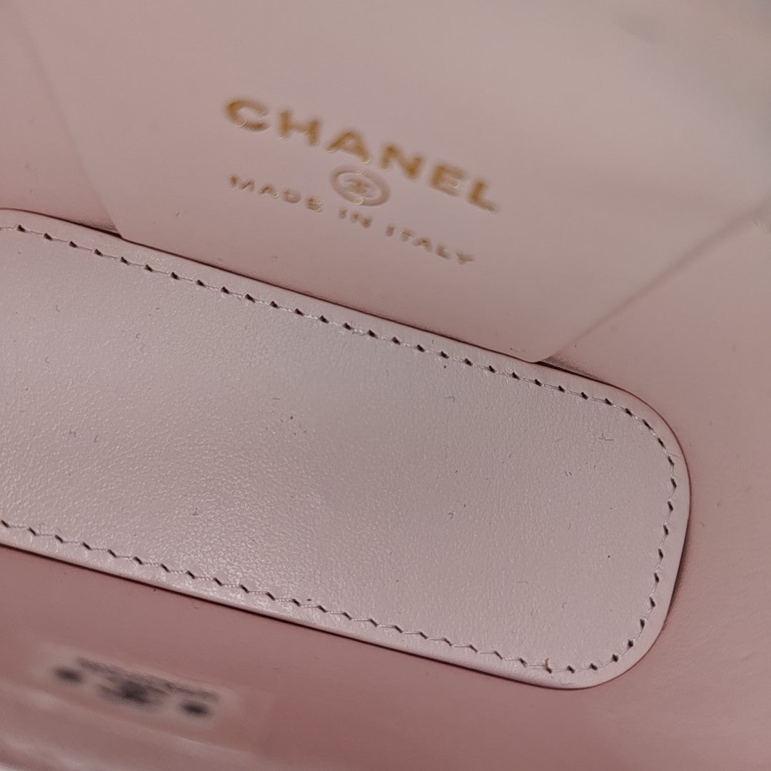 Quilted Grained Calfskin Top Handle Bag Pink