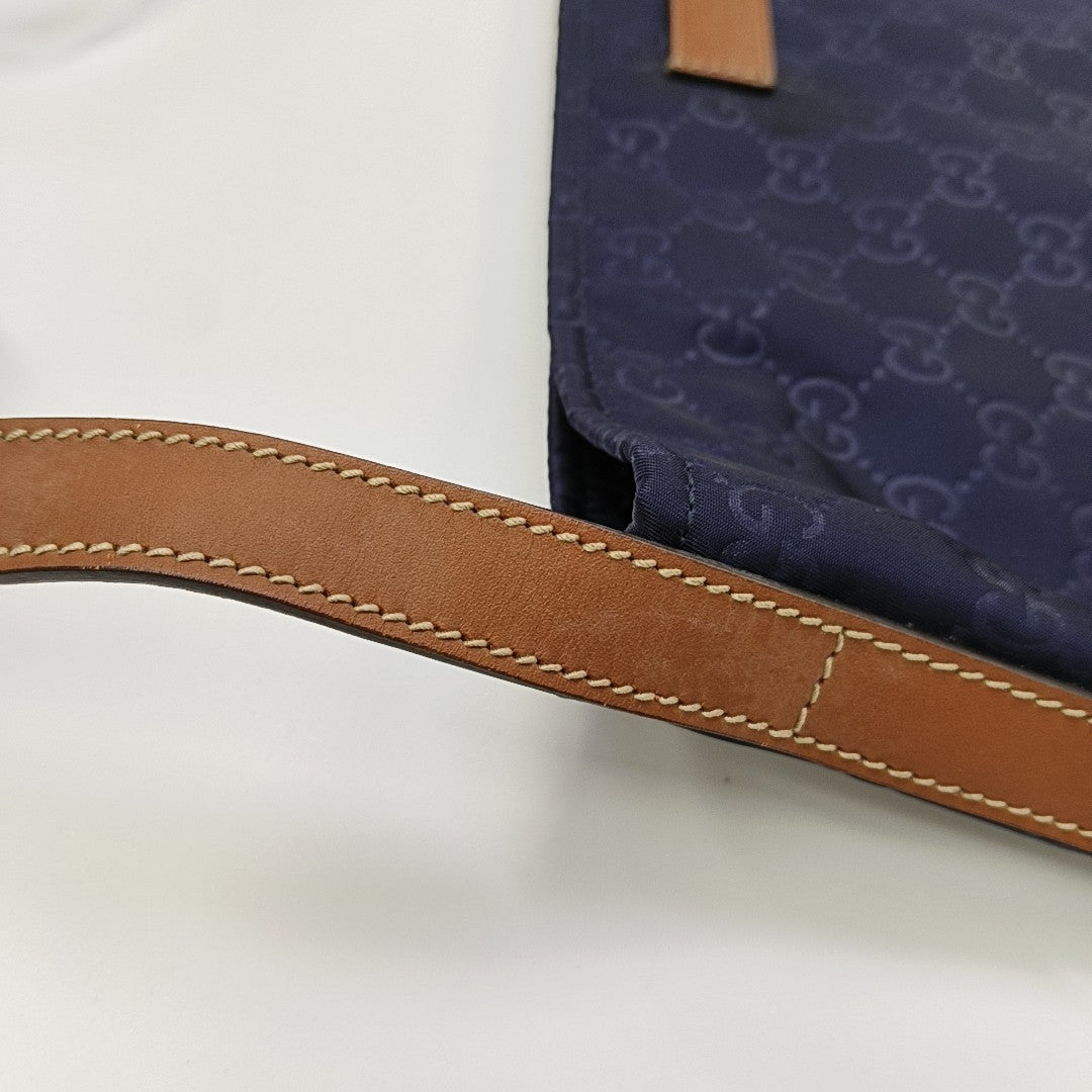 Monogram Nylon Shoulder Bag Blue