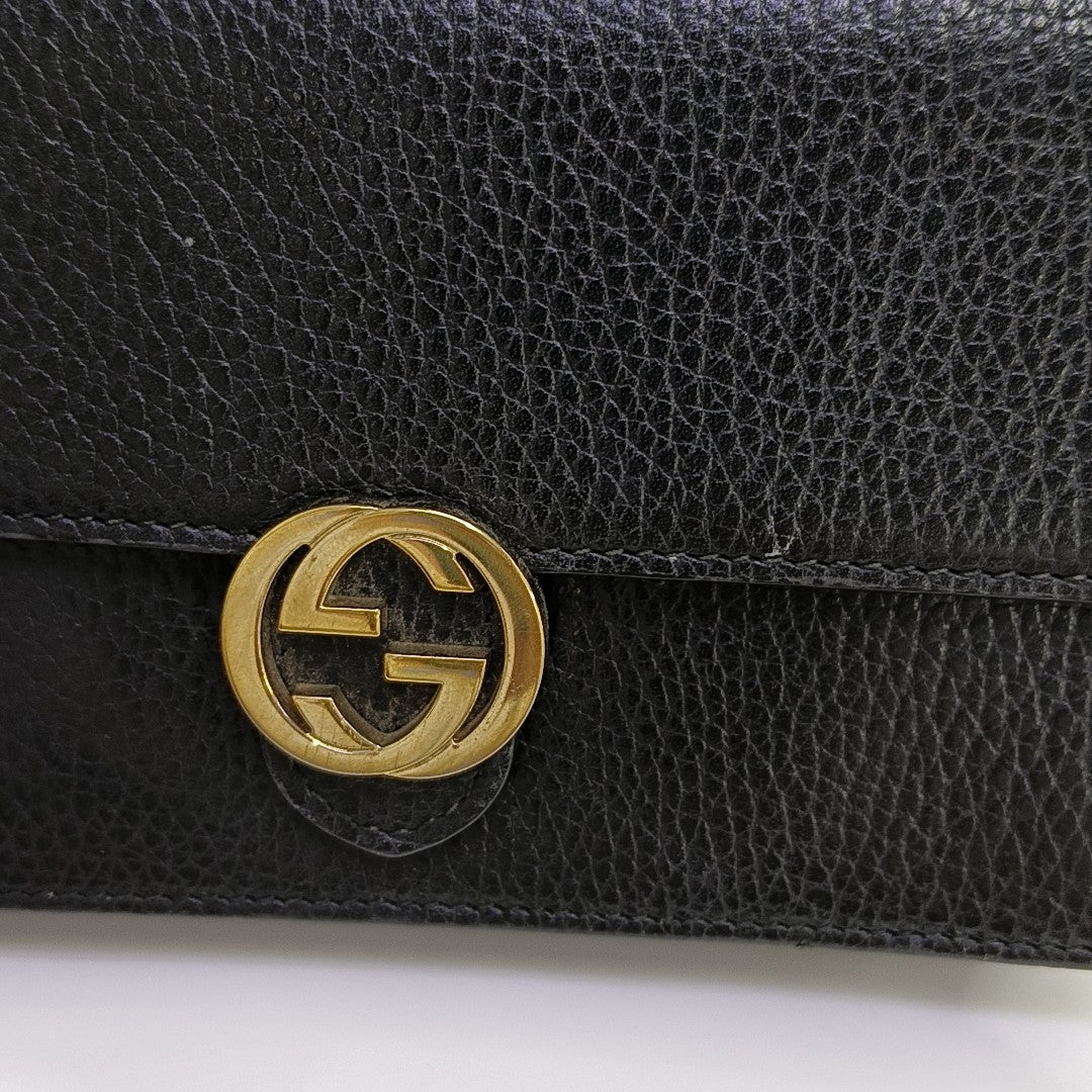 Interlocking G Small Calfskin Black