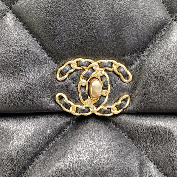 CHANEL 19 Large Quilted Lambskin Black