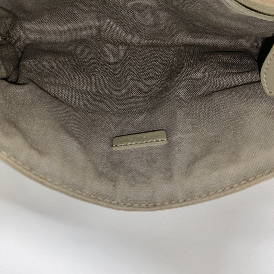 Coated Canvas Shoulder Bag Beige
