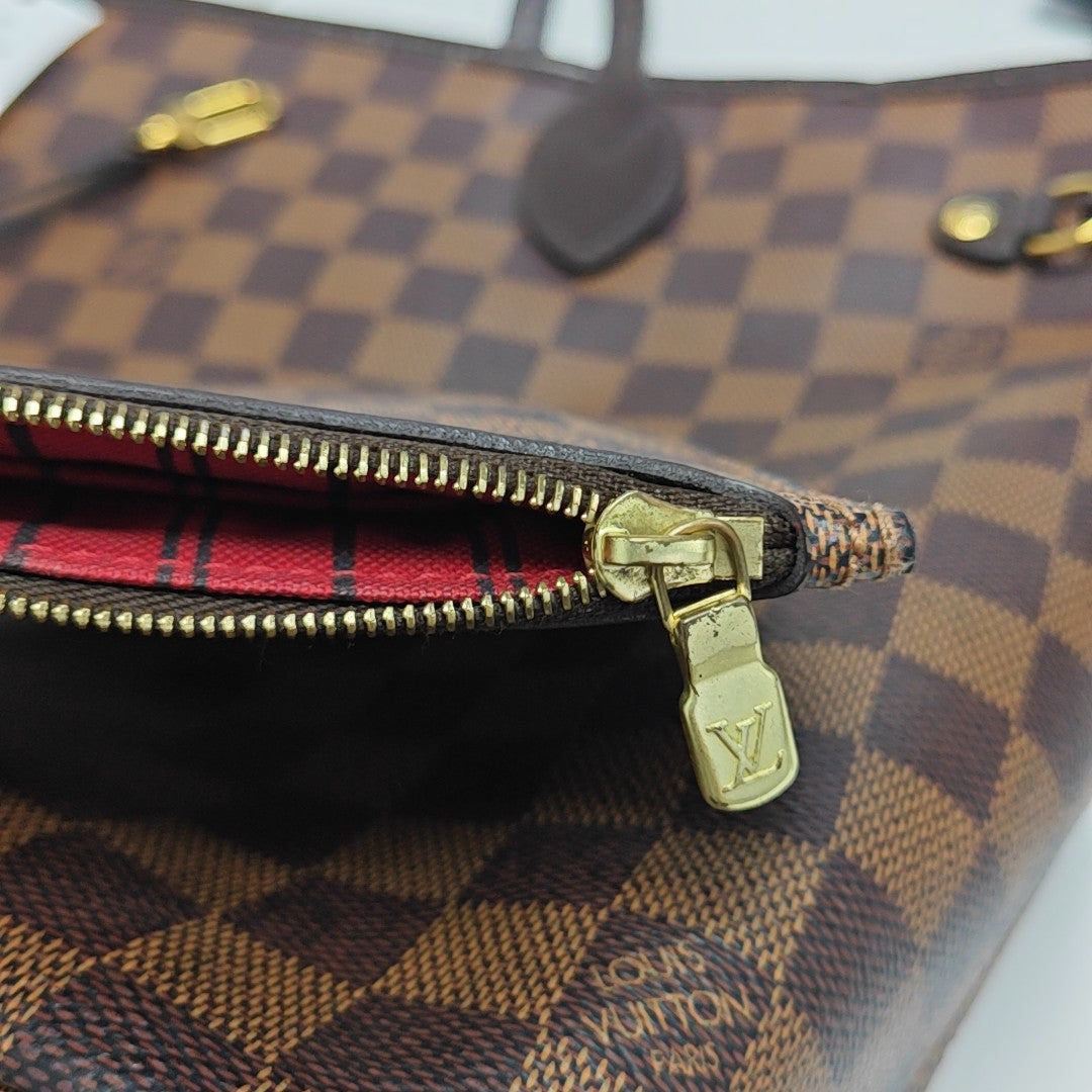 NEVERFULL MM Damier Ebene Coated Canvas Brown