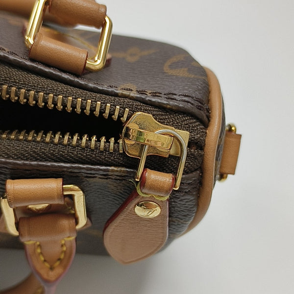 SPEEDY Nano Monogram Coated Canvas Brown