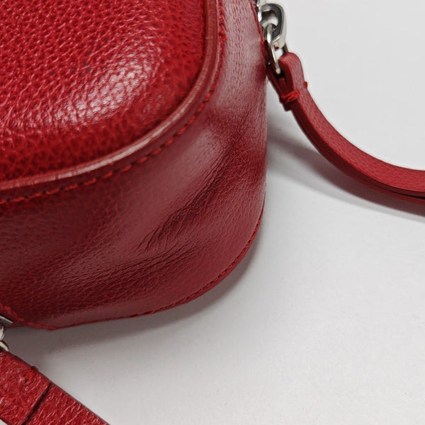 Leather Shoulder Bag Red