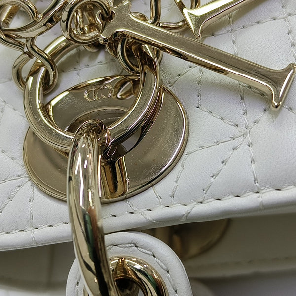 Lady Dior Small Quilted Lambskin White