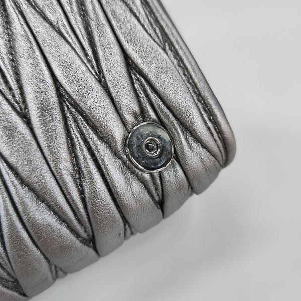Quilted Lambskin Shoulder Bag Silver