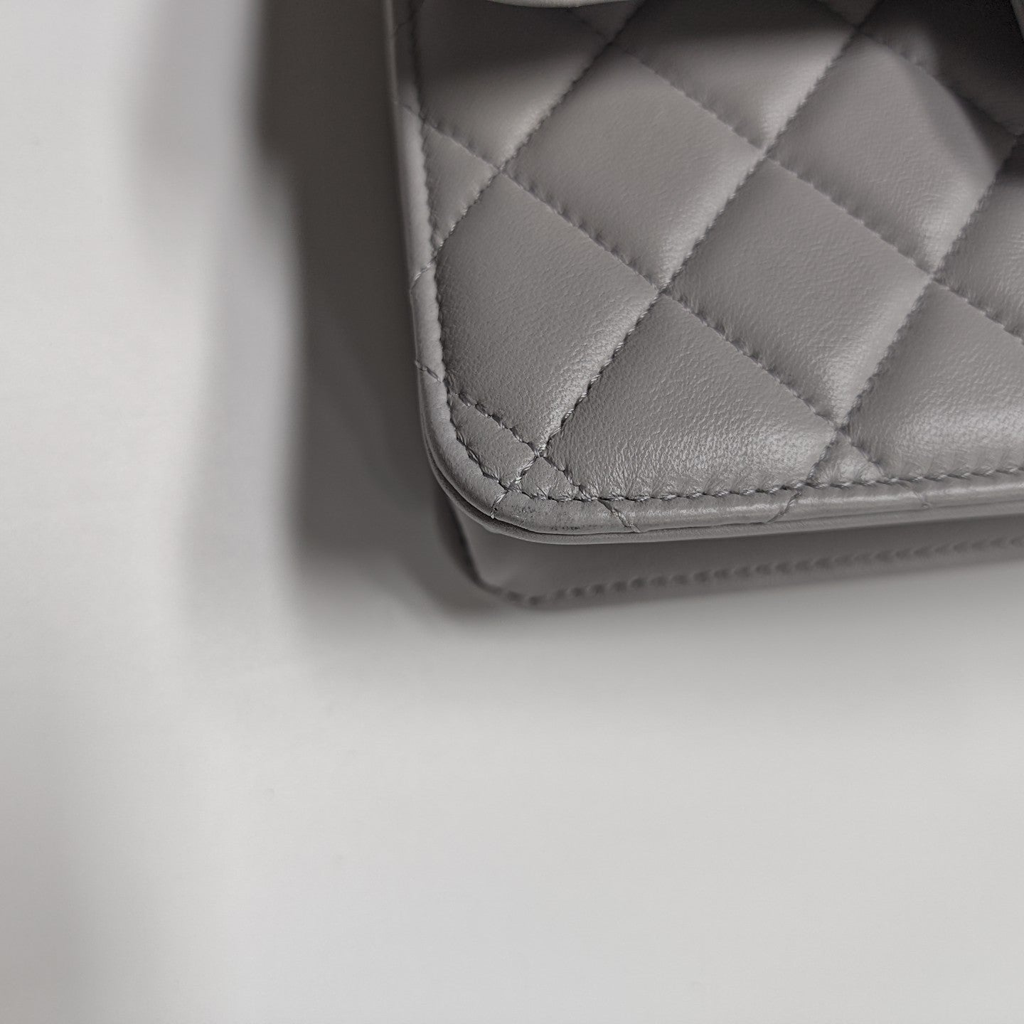 Quilted Lambskin Backpack Gray