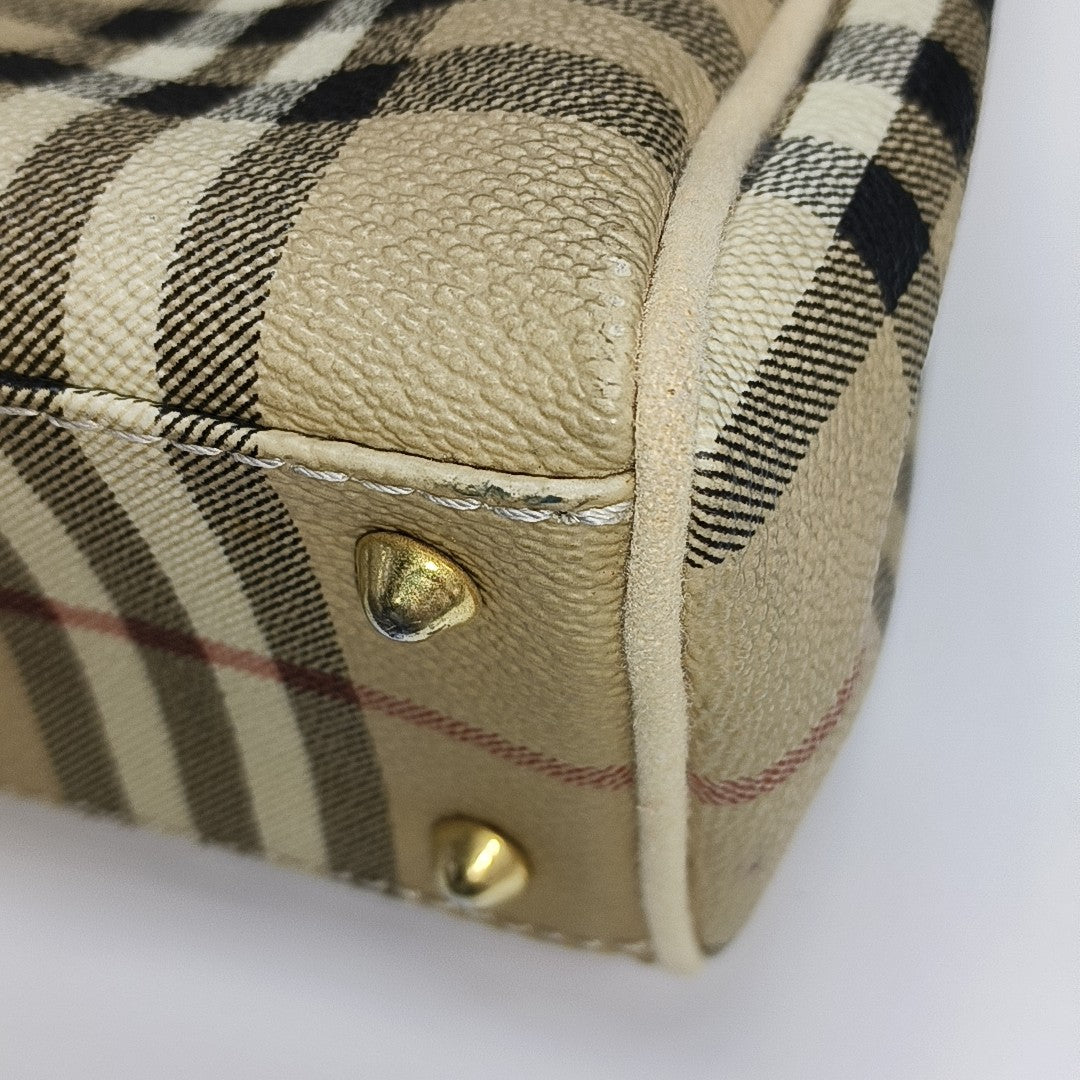 Coated Canvas Tote Bag Brown