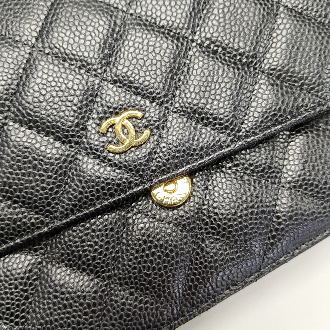WOC Quilted Grained Calfskin Black