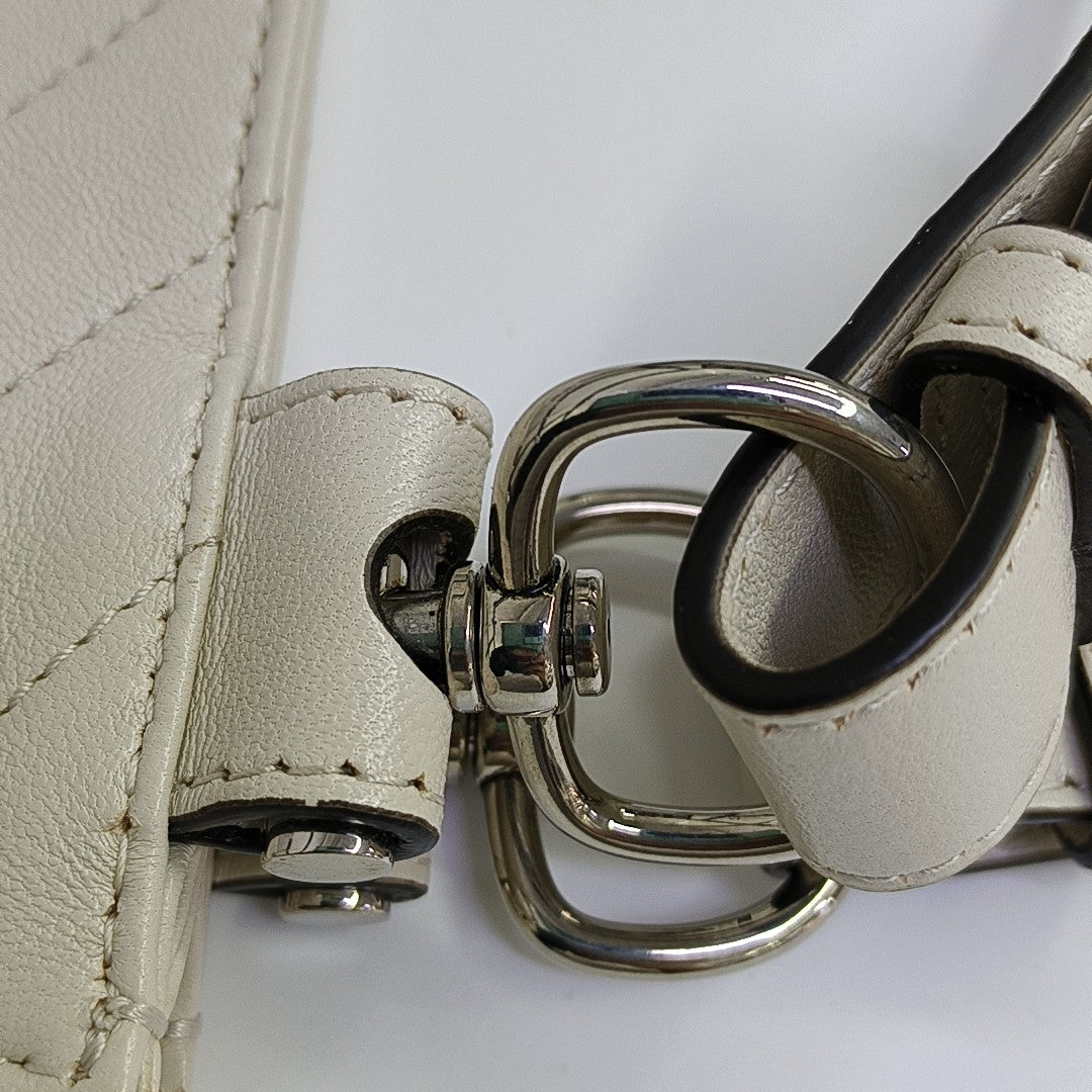 Quilted Calfskin Shoulder Bag White