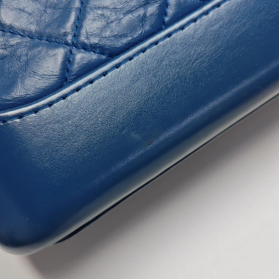 Authenticated pre-owned  GABRIELLE Small Quilted Calfskin Blue - Shoulder Bag at Looply