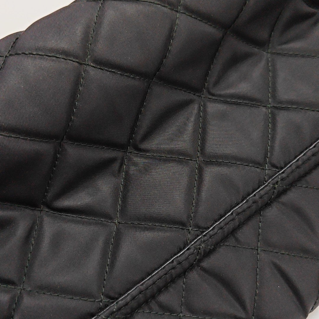 Quilted Nylon Shoulder Bag Black