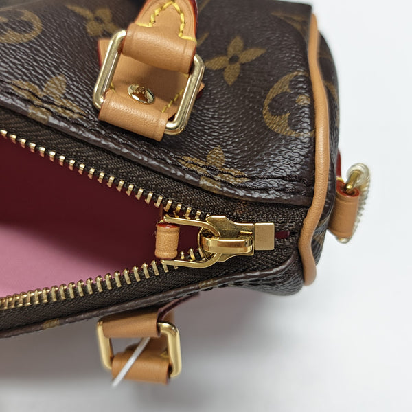 SPEEDY Nano Monogram Coated Canvas Brown