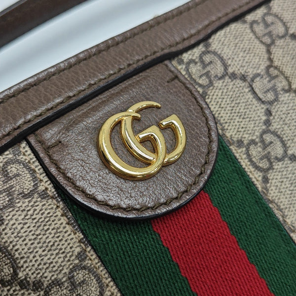 Ophidia Medium Monogram Coated Canvas Beige