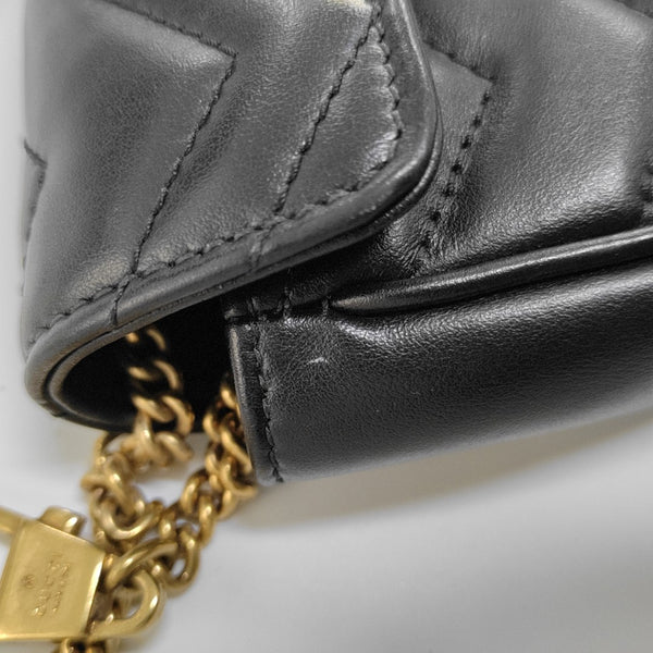 GG Marmont Mini Quilted Calfskin Black