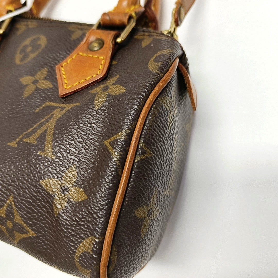 Authenticated pre-owned  SPEEDY Nano Monogram Coated Canvas Brown - Top Handle Bag at Looply