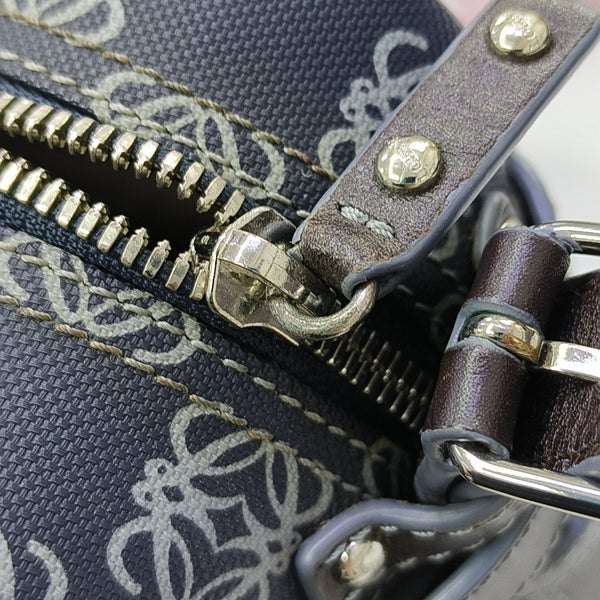 Coated Canvas Shoulder Bag Blue
