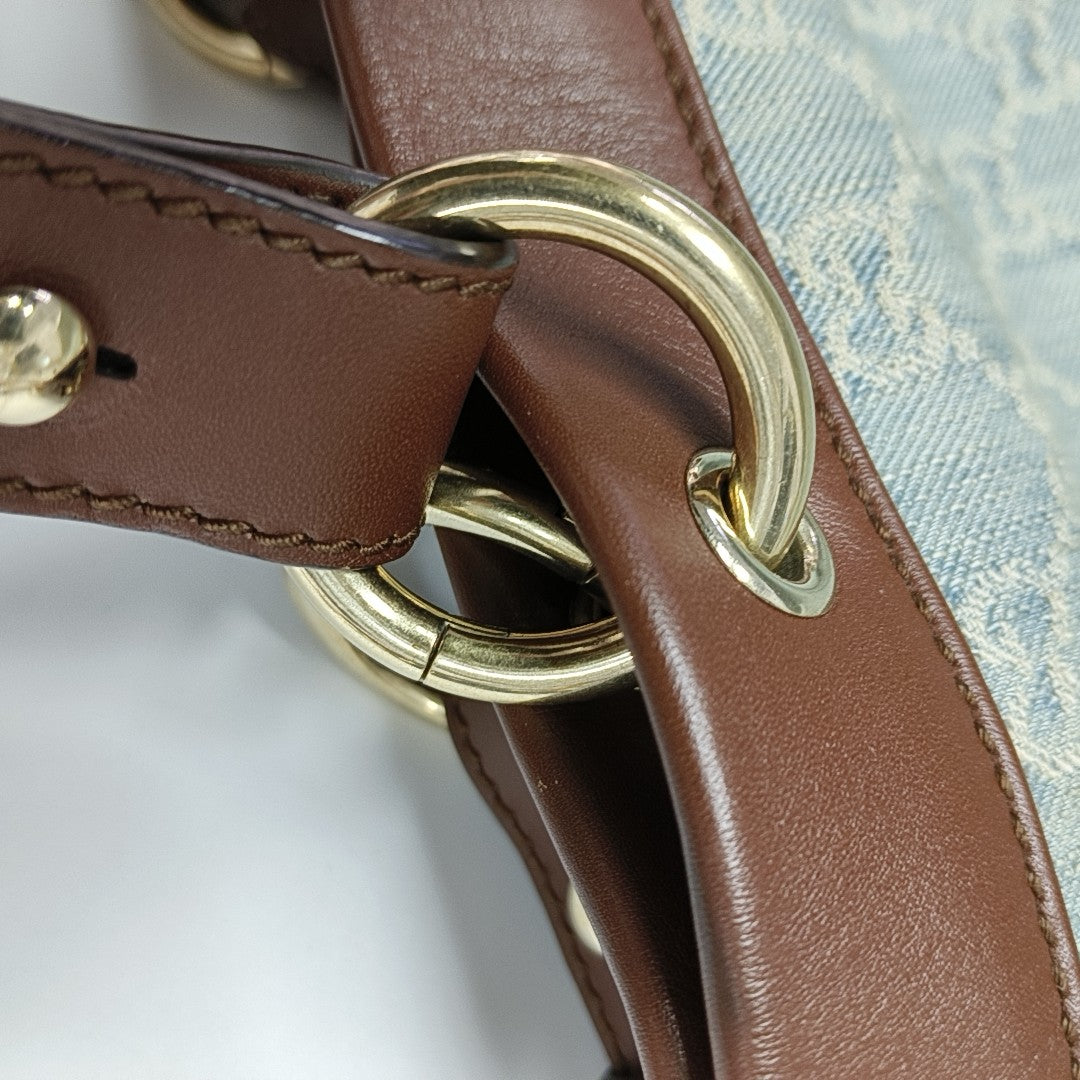 Monogram Denim Tote Bag Blue