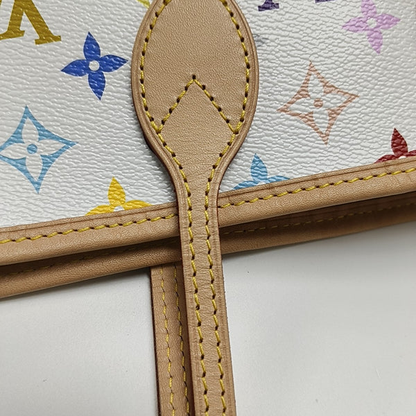 LV × TM NEVERFULL MM Monogram Coated Canvas White