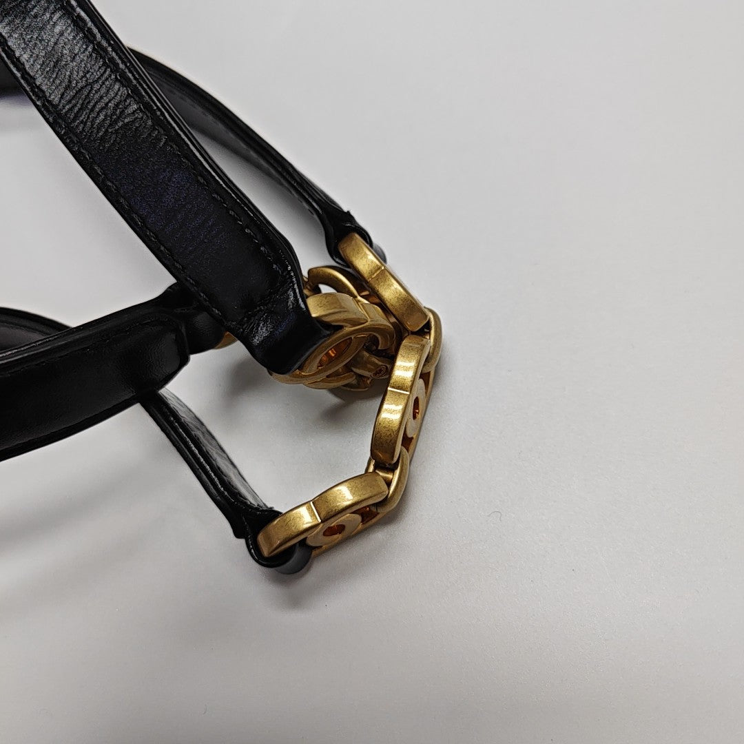 Quilted Calfskin Shoulder Bag Black