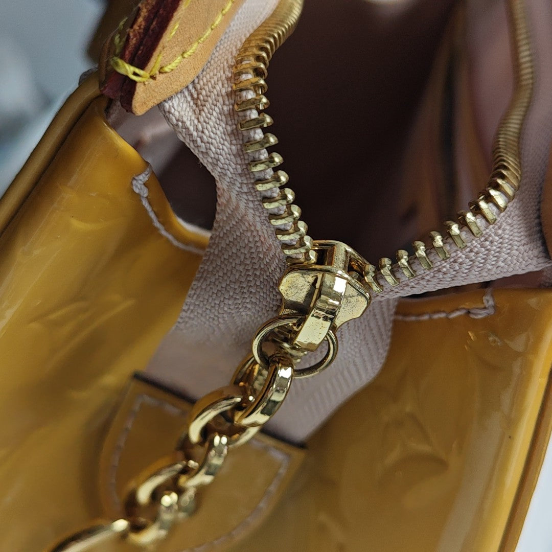 BREA MM Monogram Patent Leather Yellow