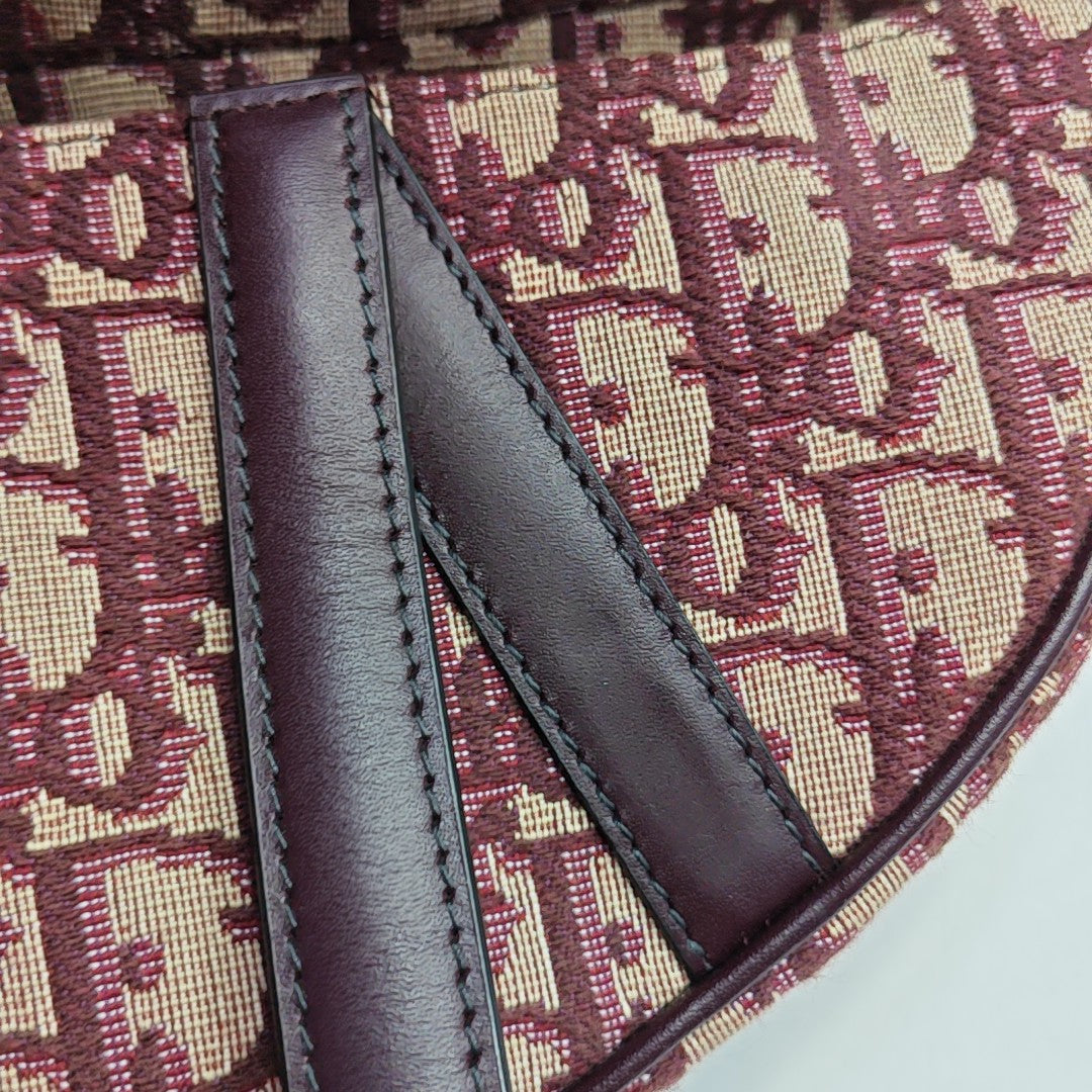 Authenticated pre-owned  Saddle Mini Oblique Canvas Red - Shoulder Bag at Looply