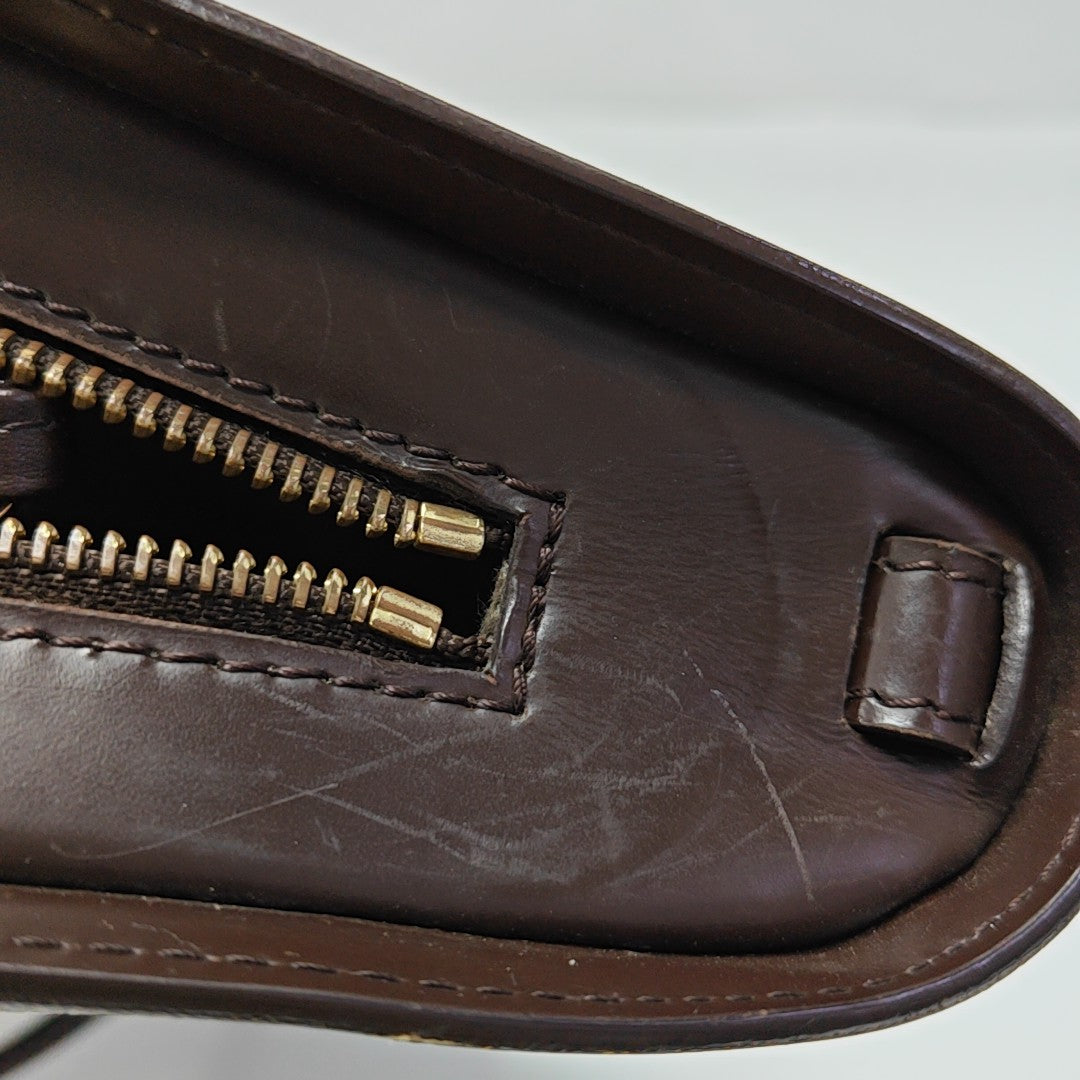 SAINT LOUIS Damier Ebene Coated Canvas Brown