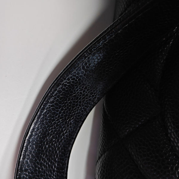 CHANEL GST Large Quilted Grained Calfskin Black