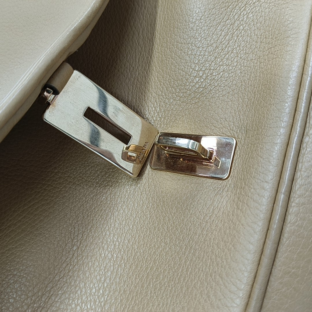 Calfskin Top Handle Bag Brown