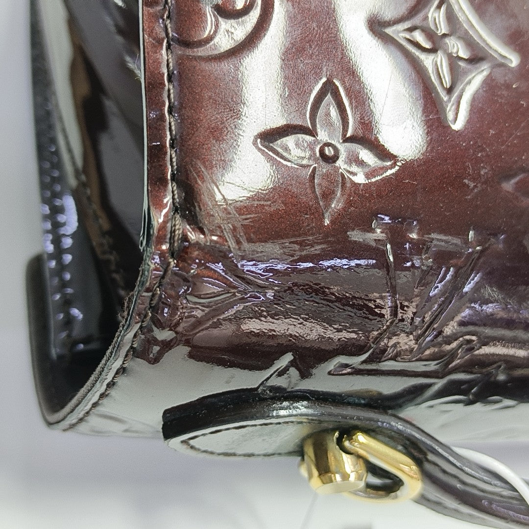 Monogram Patent Leather Shoulder Bag Red
