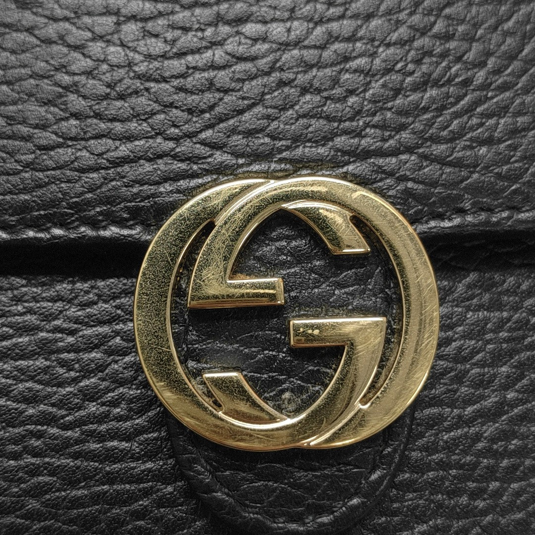 Interlocking G Small Calfskin Black