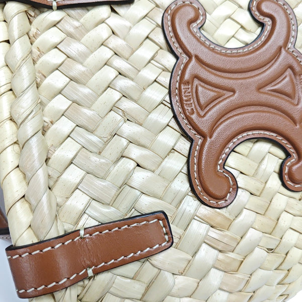 TEEN TRIOMPHE CELINE CLASSIC Mini Straw Beige