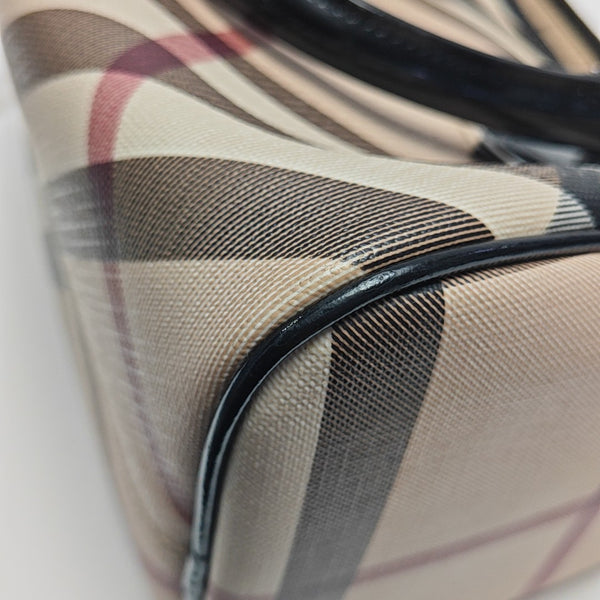 Coated Canvas Shoulder Bag Beige