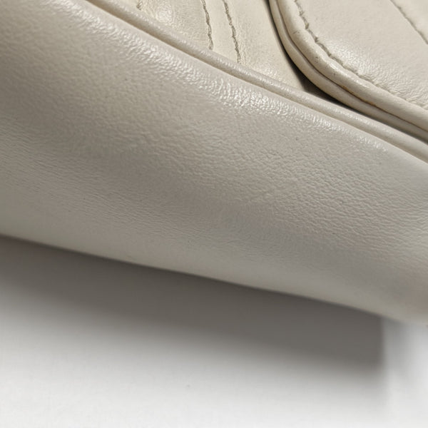 GG Marmont Medium Quilted Calfskin White