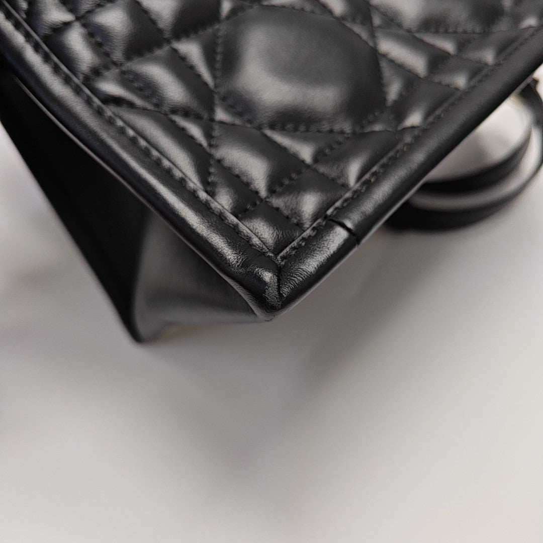 Book Tote Small Cannage Calfskin Black