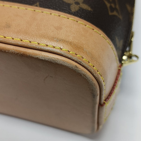 ALMA Mini Monogram Coated Canvas Brown