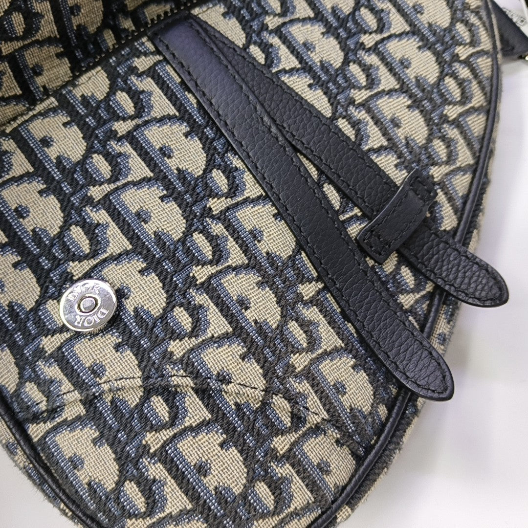 Saddle Mini Oblique Canvas Blue