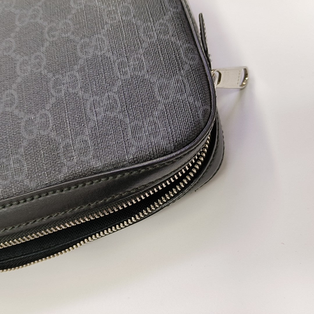 GG Supreme Small Monogram Coated Canvas Black