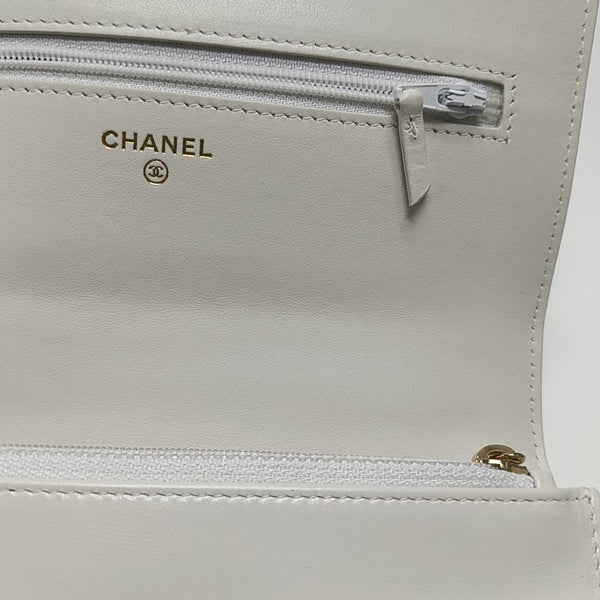 Quilted Calfskin Shoulder Bag White