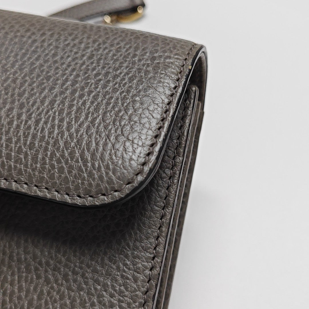 Interlocking G Small Calfskin Gray