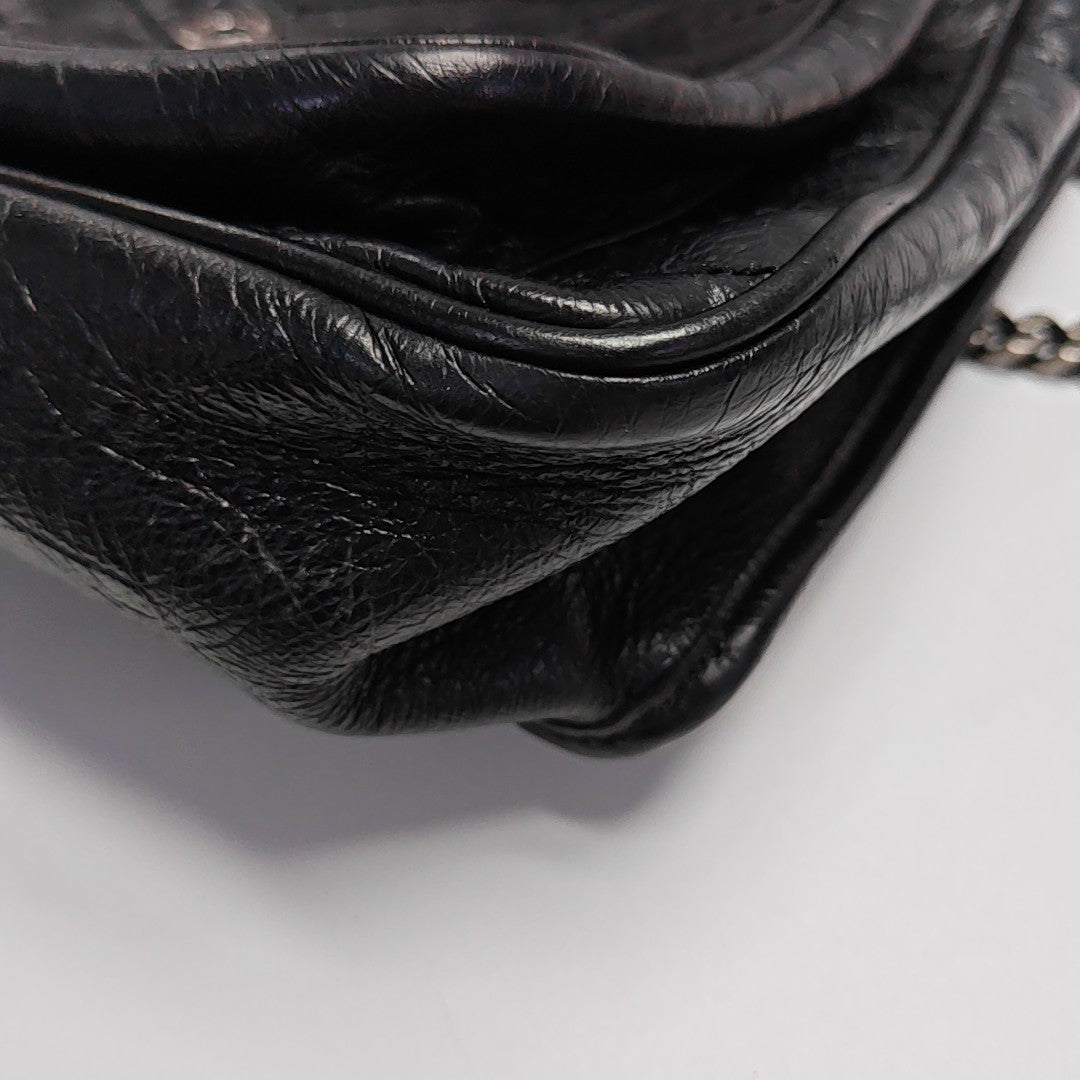 NIKI Medium Chevron Calfskin Black